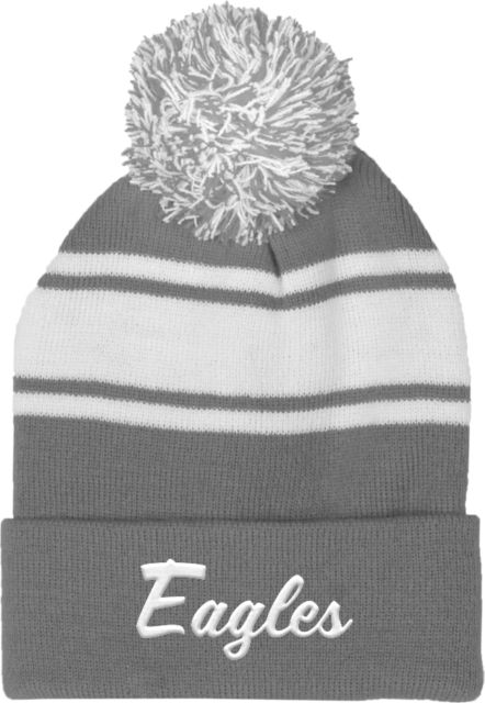 Laney College Two Tone Knit Pom Beanie w/Cuff Laney College - Eagles Script - ONLINE ONLY