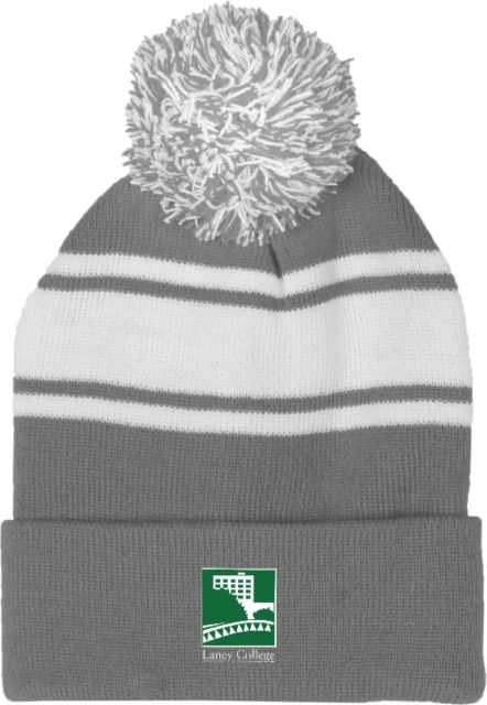 Laney College Two Tone Knit Pom Beanie w/Cuff Laney College Logo - ONLINE ONLY