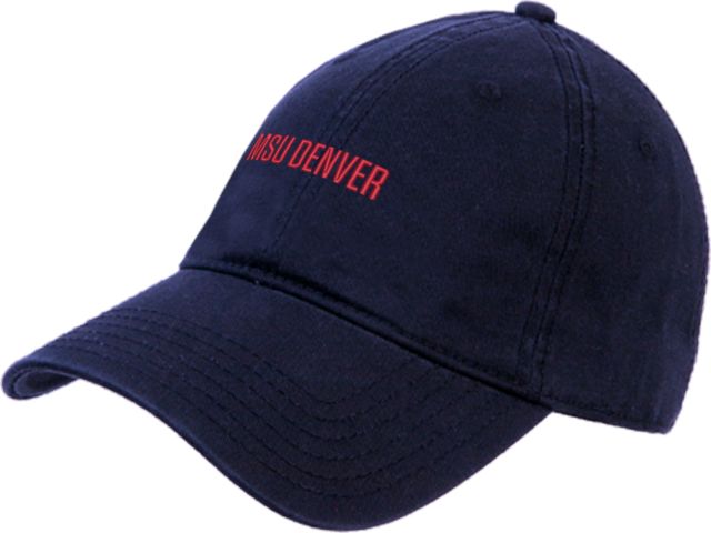 MSU Denver Unstructured Adjustable Low Profile Hat MSU Denver Flat