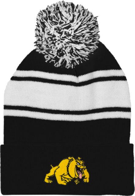 Bowie State Two Tone Knit Pom Beanie w/Cuff Primary Mark - ONLINE ONLY