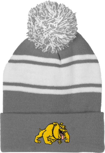Bowie State Two Tone Knit Pom Beanie w/Cuff Primary Mark - ONLINE ONLY