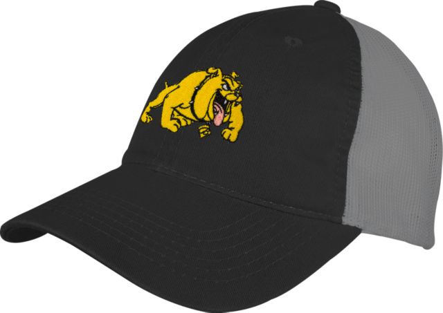 Bowie State Black/Charcoal Mesh Back Unstructured Low Profile Hat Primary Mark - ONLINE ONLY
