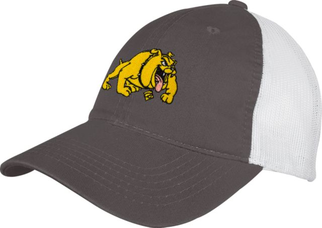 Bowie State Charcoal/White Mesh Back Unstructured Low Profile Hat Primary Mark - ONLINE ONLY