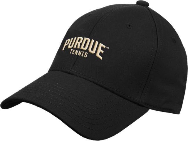 Purdue Structured Adjustable Pro Style Hat Arched Purdue Tennis