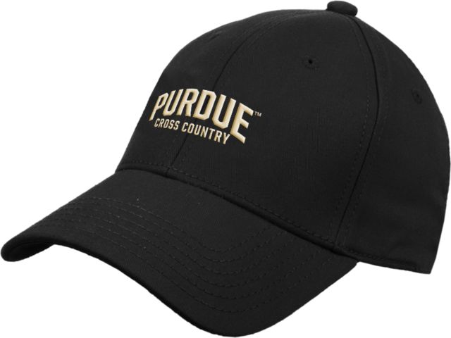 Purdue Structured Adjustable Pro Style Hat Arched Purdue Cross Country