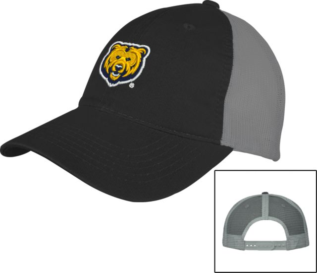 Northern Colorado Black/Charcoal Mesh Back Unstructured Low Profile Hat UNC Bear Logo - ONLINE ONLY