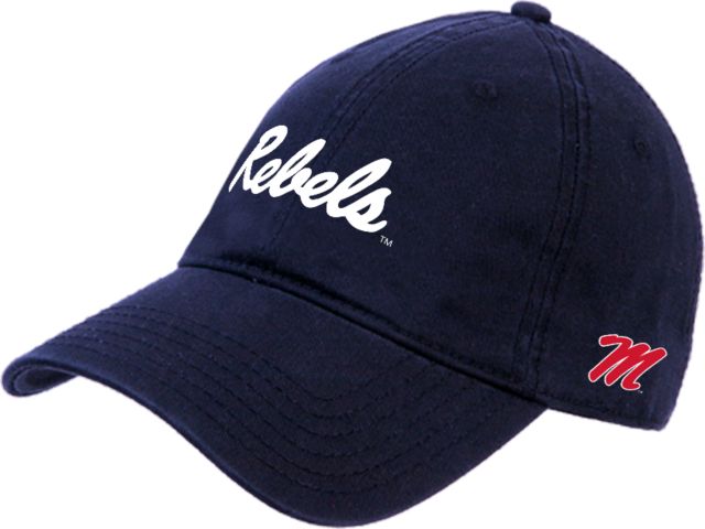 Ole Miss Unstructured Adjustable Low Profile Hat Rebels Script - Puff - ONLINE ONLY