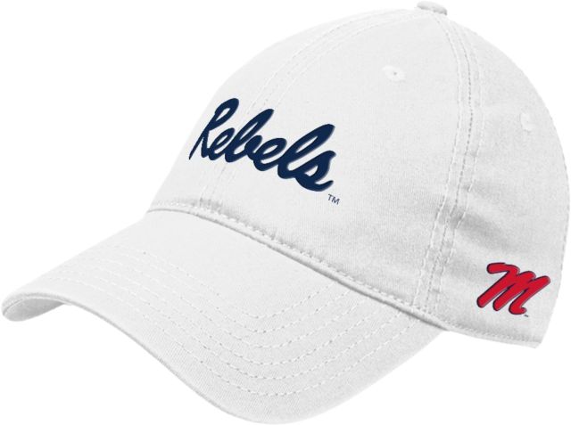 Ole Miss Unstructured Adjustable Low Profile Hat Rebels Script - Puff - ONLINE ONLY
