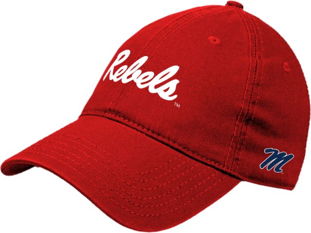 Ole Miss Unstructured Adjustable Low Profile Hat Rebels Script - Puff - ONLINE ONLY