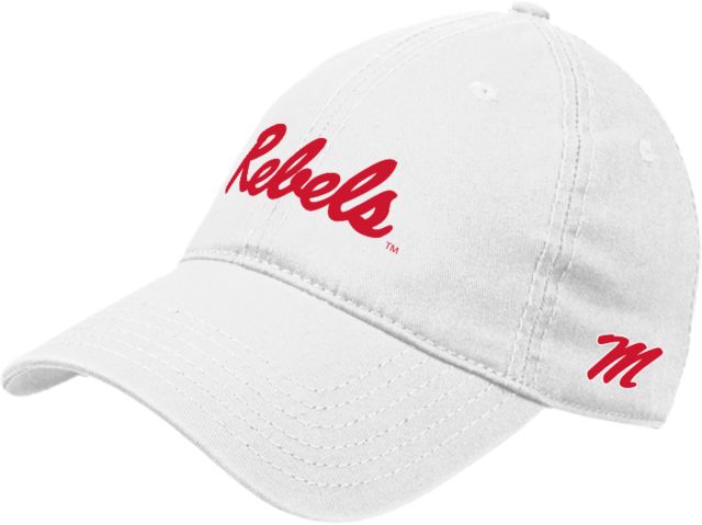 Ole Miss Unstructured Adjustable Low Profile Hat Rebels Script - Puff - ONLINE ONLY