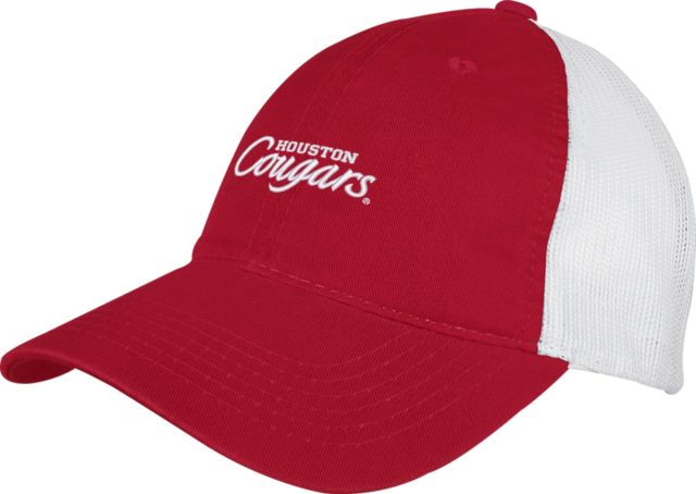 Houston Mesh Back Unstructured Low Profile Hat Houston Cougars Script - ONLINE ONLY