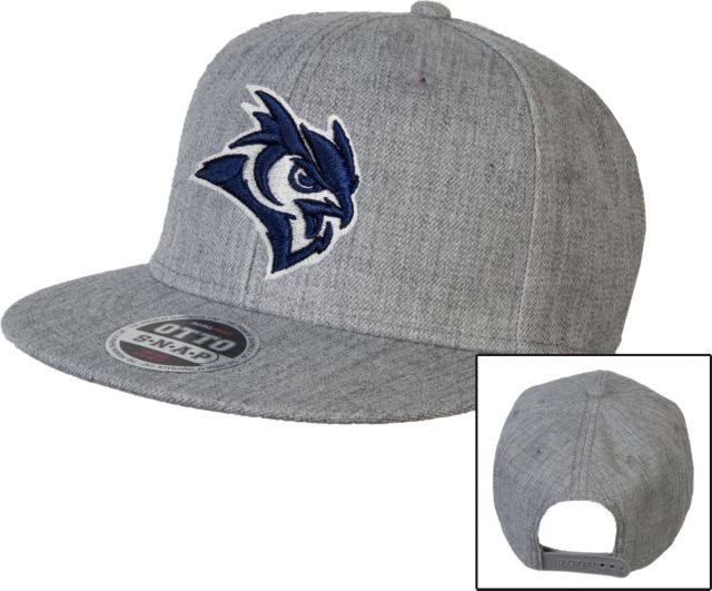 Rice Wool Blend Flat Bill Snapback Hat Owl Head - ONLINE ONLY