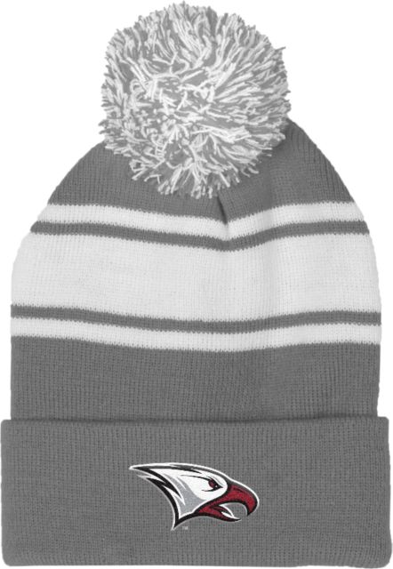 North Carolina Central Two Tone Knit Pom Beanie w/Cuff NCCU Eagle Head - ONLINE ONLY