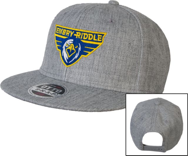 Embry Riddle Prescott Wool Blend Flat Bill Snapback Hat Athletic Mark - ONLINE ONLY