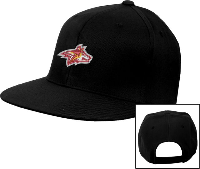 Alvernia Flat Bill Snapback Hat Golden Wolf Head - ONLINE ONLY