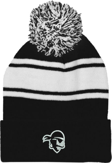 Seton Hall Two Tone Knit Pom Beanie w/Cuff Primary Athletics Logo - ONLINE ONLY
