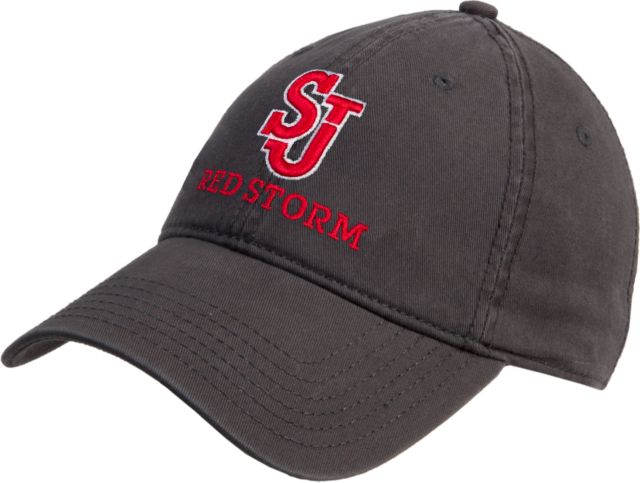 St. Johns Twill Unstructured Low Profile Hat SJ Redstorm Stacked - ONLINE ONLY