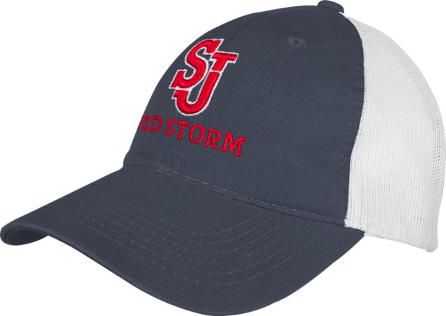 St. Johns Mesh Back Unstructured Low Profile Hat SJ Redstorm Stacked - ONLINE ONLY
