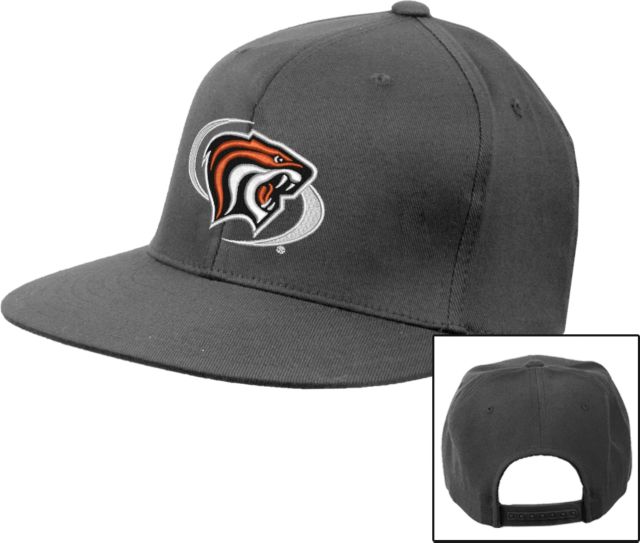 Pacific Tigers Flat Bill Snapback Hat Pacific Powercat Primary Mark - ONLINE ONLY