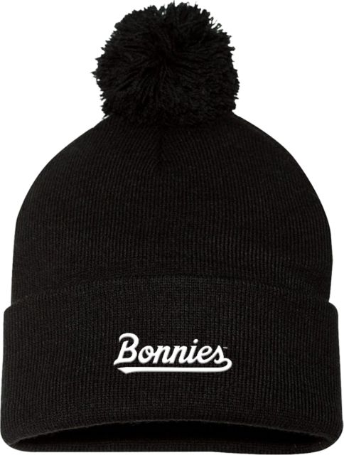 St Bonaventure Sportsman Pom Pom Cuffed Beanie St Bonaventure Bonnies Script - ONLINE ONLY