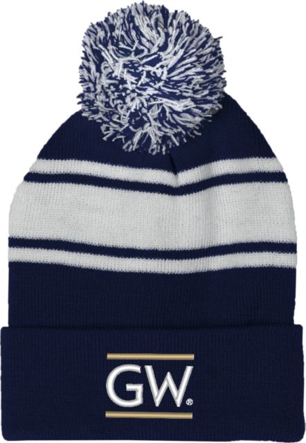 George Washington Two Tone Knit Pom Beanie w/Cuff Institutional GW - ONLINE ONLY
