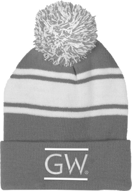 George Washington Two Tone Knit Pom Beanie w/Cuff Institutional GW - ONLINE ONLY