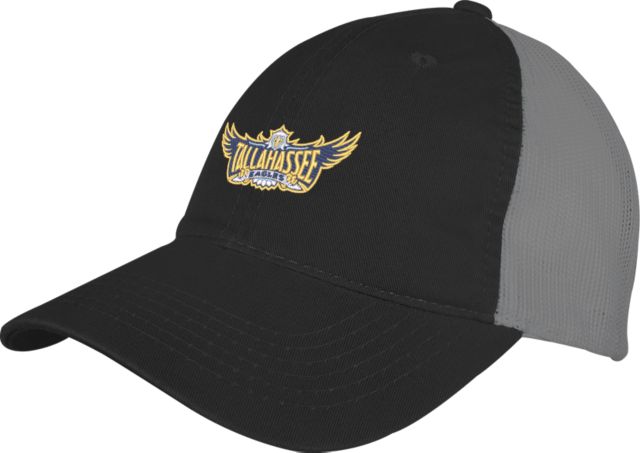 Tallahassee Black/Charcoal Mesh Back Unstructured Low Profile Hat Tallahassee Eagles Primary Athletics Mark - ONLINE ONLY
