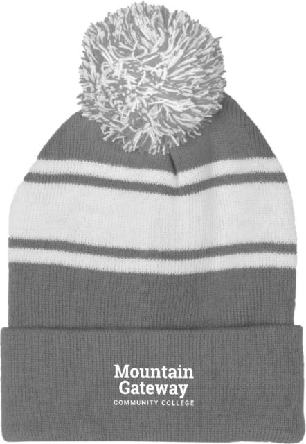 Mountain Gateway Two Tone Knit Pom Beanie w/Cuff Mountain Gateway CC Wordmark Stacked - ONLINE ONLY