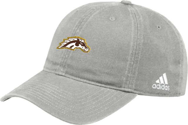 Western Michigan Adidas Ice Adjustable Washed Slouch Hat WMU Bronco Head Mascot - ONLINE ONLY