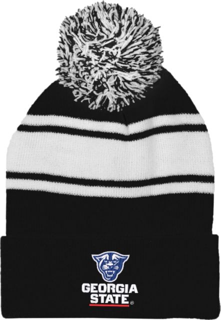 Georgia State Two Tone Knit Pom Beanie w/Cuff Primary Logo - ONLINE ONLY