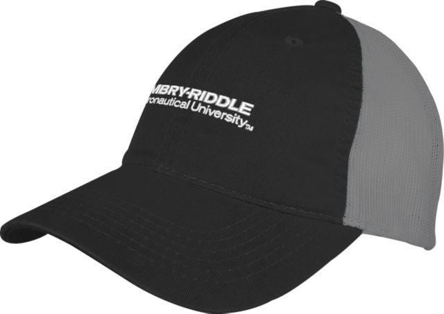 Embry Riddle Worldwide Mesh Back Unstructured Low Profile Hat ERAU Wordmark - ONLINE ONLY