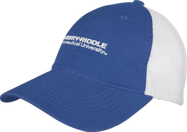 Embry Riddle Worldwide Mesh Back Unstructured Low Profile Hat ERAU Wordmark - ONLINE ONLY