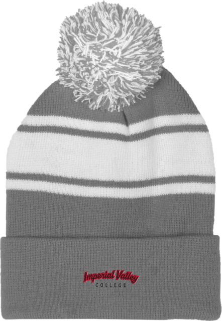 Imperial Valley Two Tone Knit Pom Beanie w/Cuff Imperial Valley College Arched - ONLINE ONLY