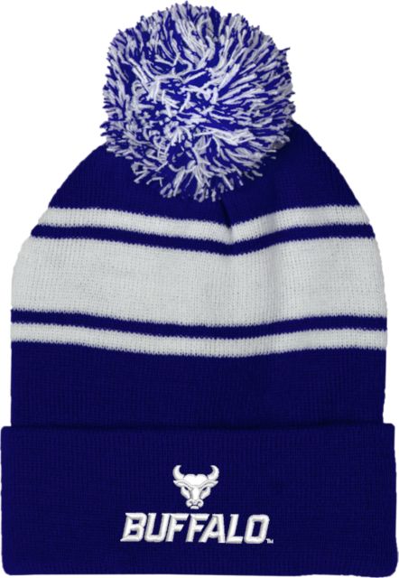 Buffalo Two Tone Knit Pom Beanie w/Cuff Primary Athletic Mark Stacked - ONLINE ONLY