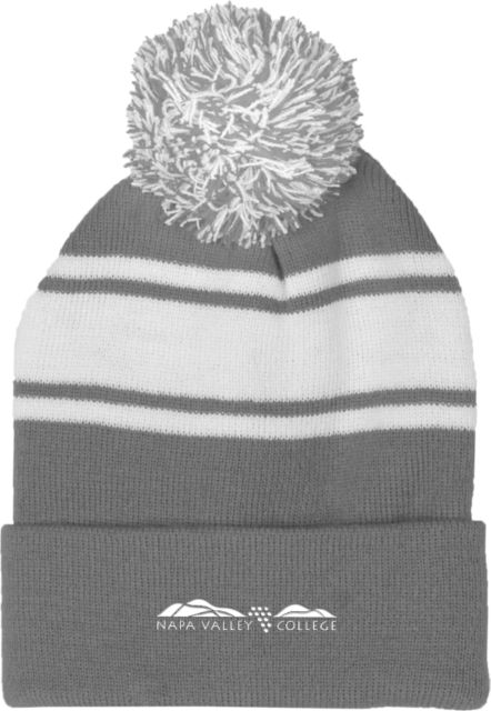 Napa Valley Two Tone Knit Pom Beanie w/Cuff Napa Valley College Flat - ONLINE ONLY