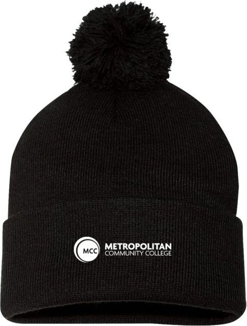 Metropolitan Maple Woods Sportsman Pom Pom Cuffed Beanie Metropolitan Community College - ONLINE ONLY