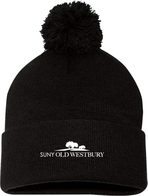 SUNY Old Westbury Sportsman Pom Pom Cuffed Beanie SUNY Old Westbury Primary Workmark - ONLINE ONLY
