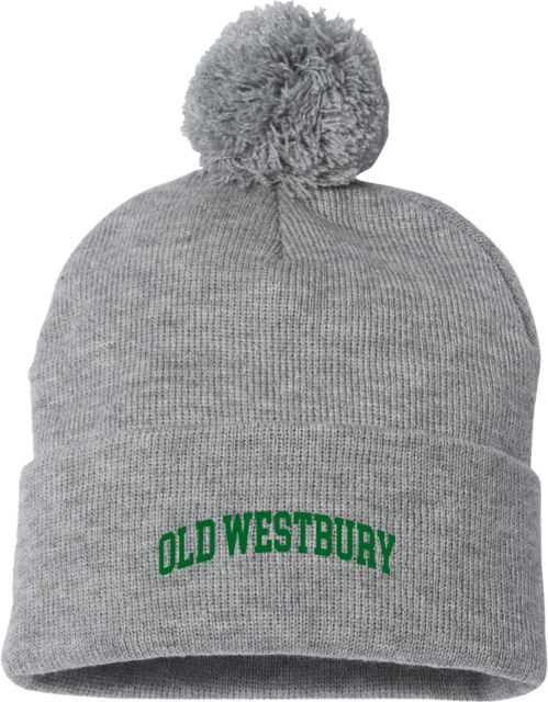 SUNY Old Westbury Sportsman Pom Pom Cuffed Beanie Old Westbury Arched - ONLINE ONLY
