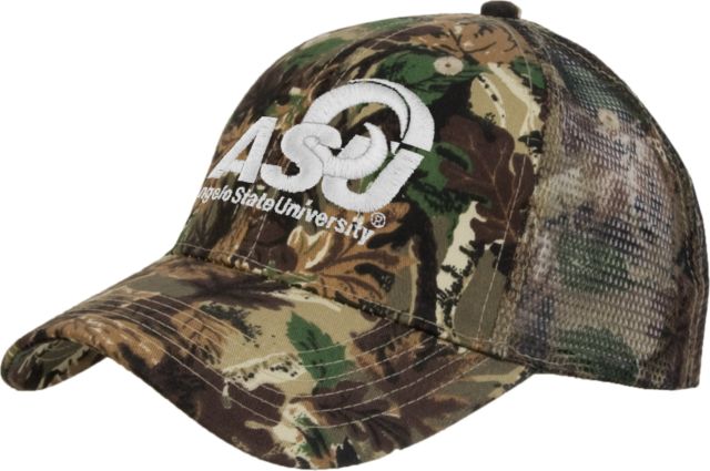 Angelo State Camo Pro Style Mesh Back Structured Hat Primary Mark - ONLINE ONLY