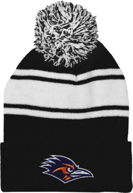 UTSA Two Tone Knit Pom Beanie w/Cuff UTSA Roadrunner Head EMB - ONLINE ONLY