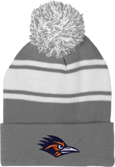 UTSA Two Tone Knit Pom Beanie w/Cuff UTSA Roadrunner Head EMB - ONLINE ONLY