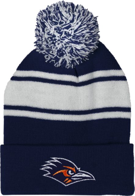 UTSA Two Tone Knit Pom Beanie w/Cuff UTSA Roadrunner Head EMB - ONLINE ONLY