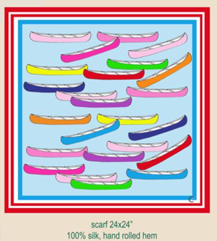 Saratoga Canoe 24X24  Silk Wrap Scarf