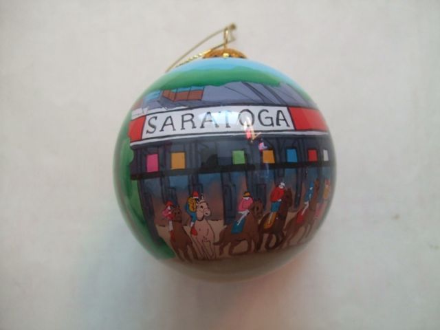 Saratoga Race Course Hand Painted Ornament