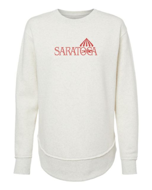 Saratoga Women's Weekend Fleece Natural Heather Rhinestone Crewneck
