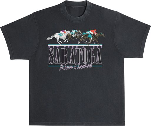 Saratoga Off To The Races Stack Grey Short Sleeve T Shirt