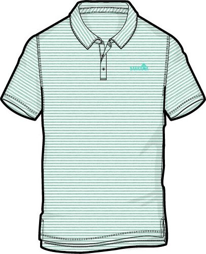 Saratoga Winstead Stripe Green Polo