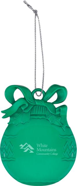 White Mountains Green Bulb Ornament Mountains Community College Logo Engraved - ONLINE ONLY