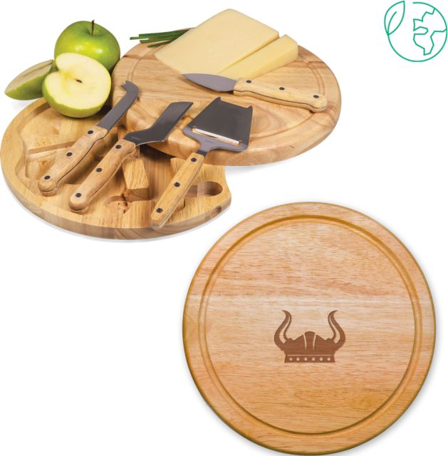 Glen Oaks CC 10.2 Inch Circo Cheese Board Set Glen Oaks Vikings Helmet Icon Engraved - ONLINE ONLY