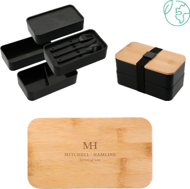 Mitchell Hamline Stackable Bamboo Fiber Bento Box Mitchell Hamline School of Law Engraved - ONLINE ONLY